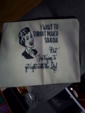 Canvas Quote Pouch — Black on Cream